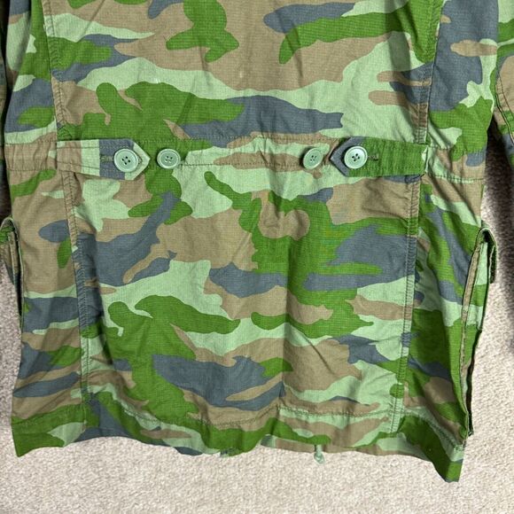 J. Crew Boyfriend Fatigue Jacket Womens Size XS Green Camo Button Full Zip Field - Picture 10 of 11